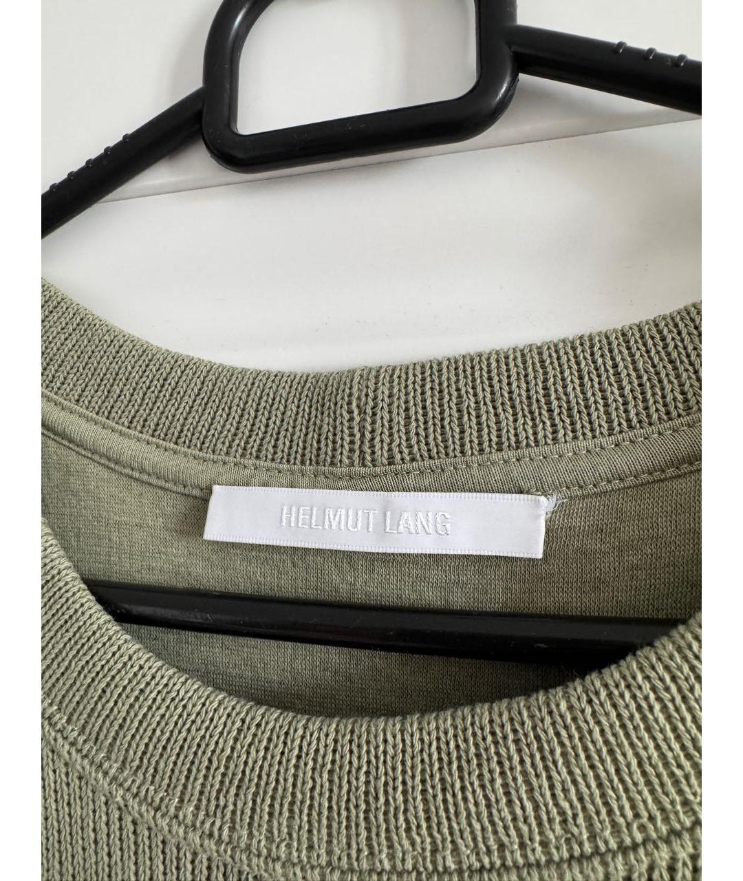 HELMUT LANG Хаки хлопковая футболка, фото 4