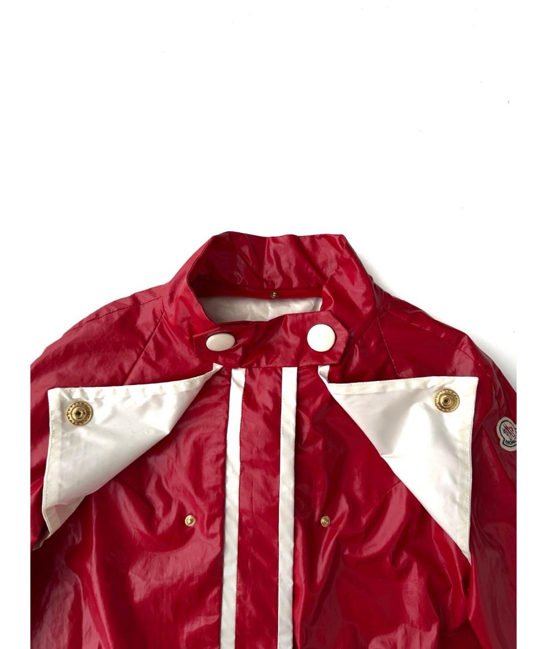MONCLER Красная полиэстеровая куртка, фото 4