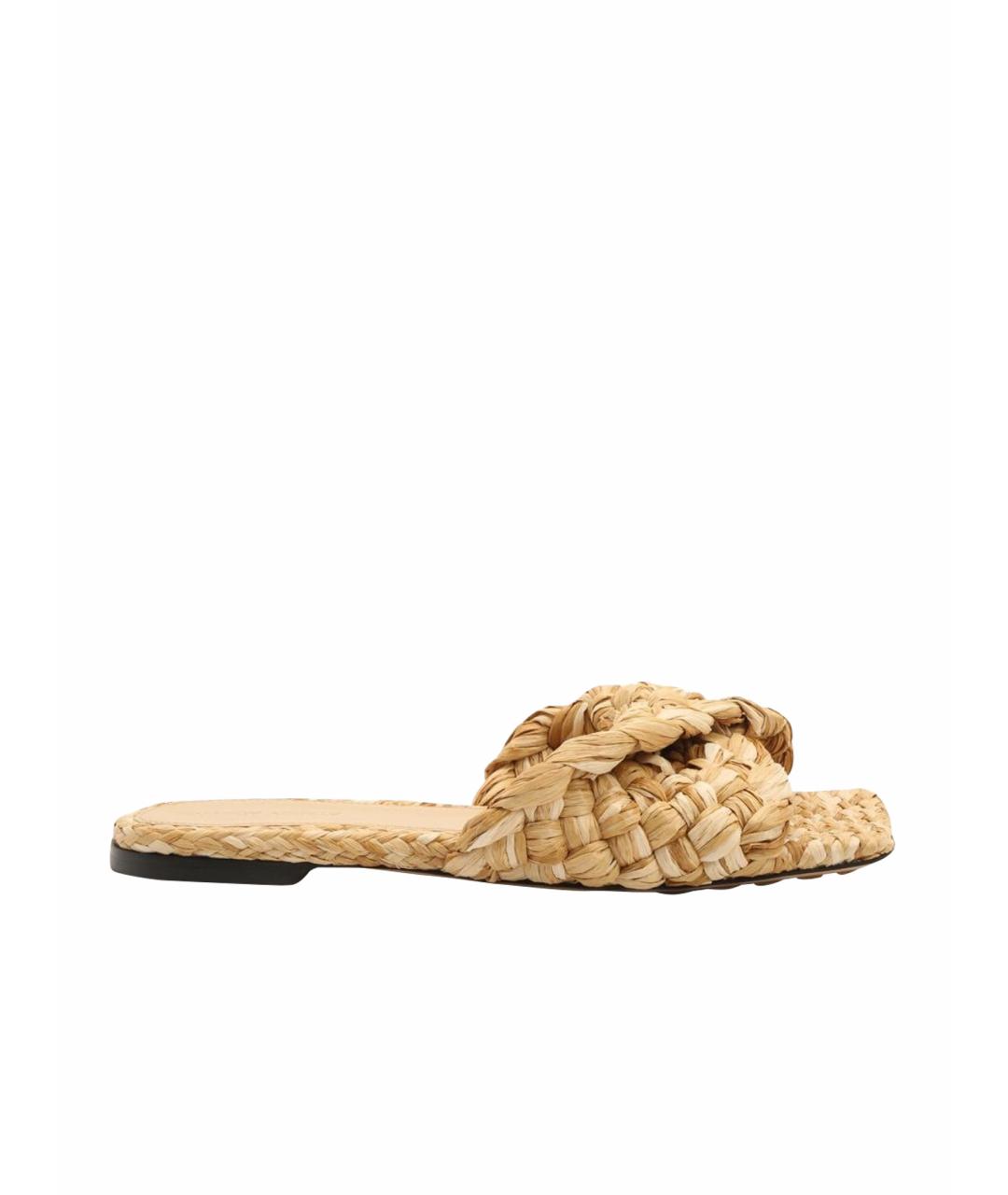 BOTTEGA VENETA Бежевые шлепанцы, фото 1
