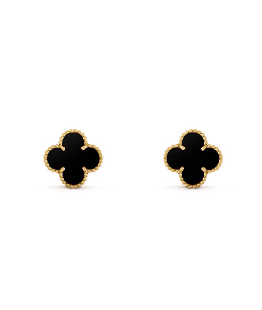 VAN CLEEF & ARPELS Черные серьги из желтого золота, фото 3