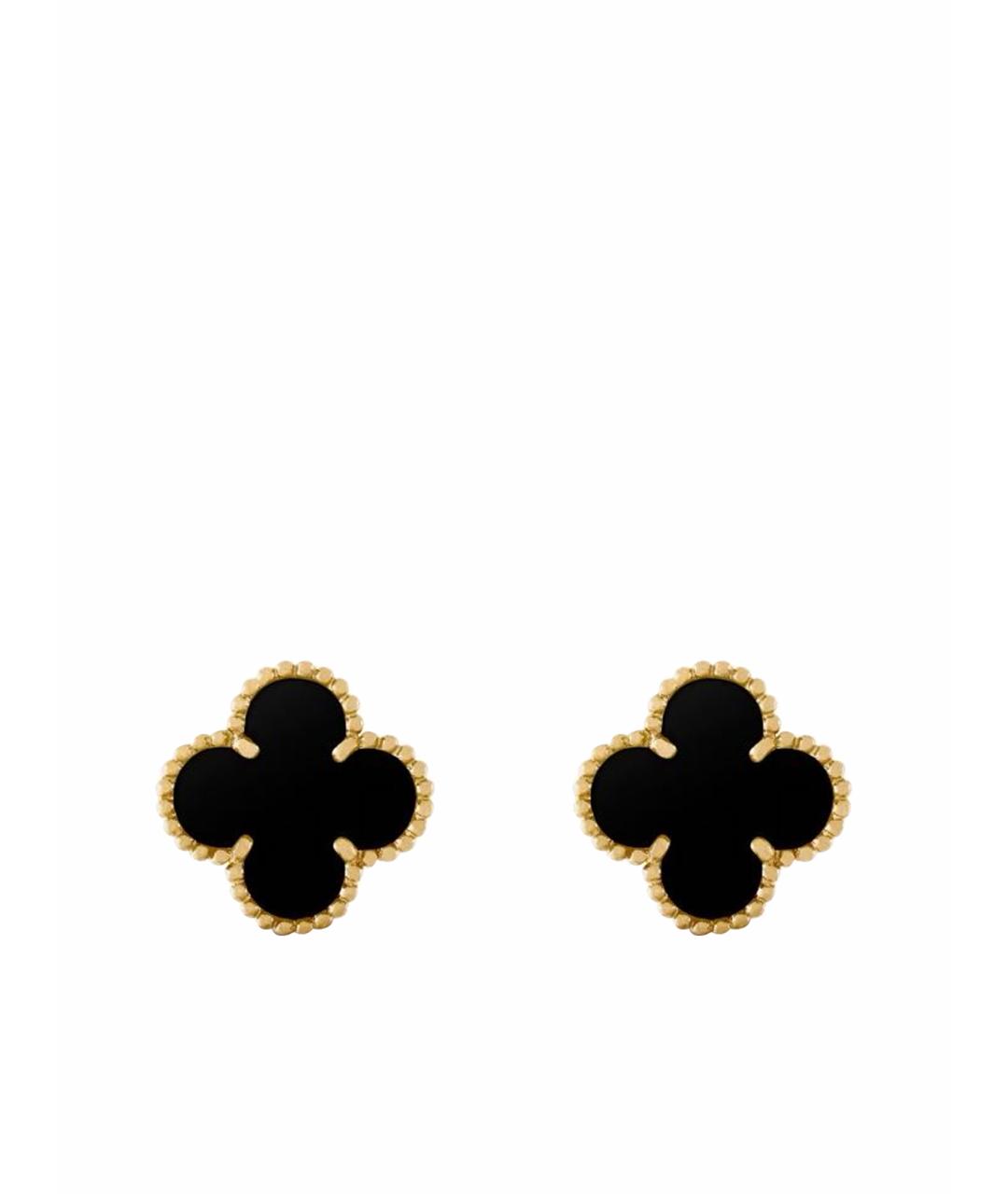 VAN CLEEF & ARPELS Черные серьги из желтого золота, фото 1
