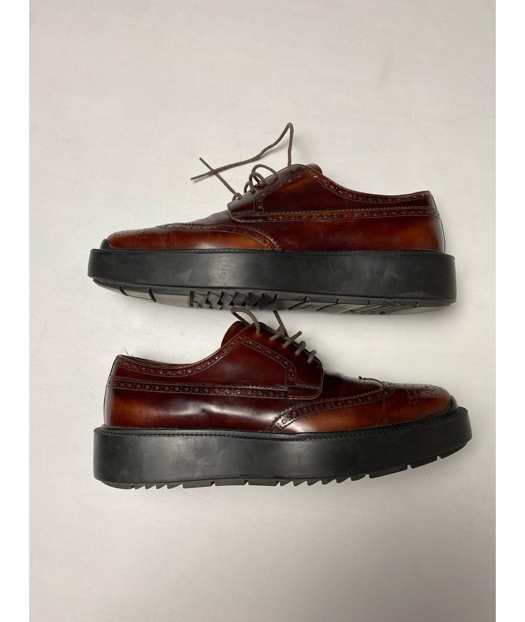 PRADA Бордовые кожаные лоферы, фото 9