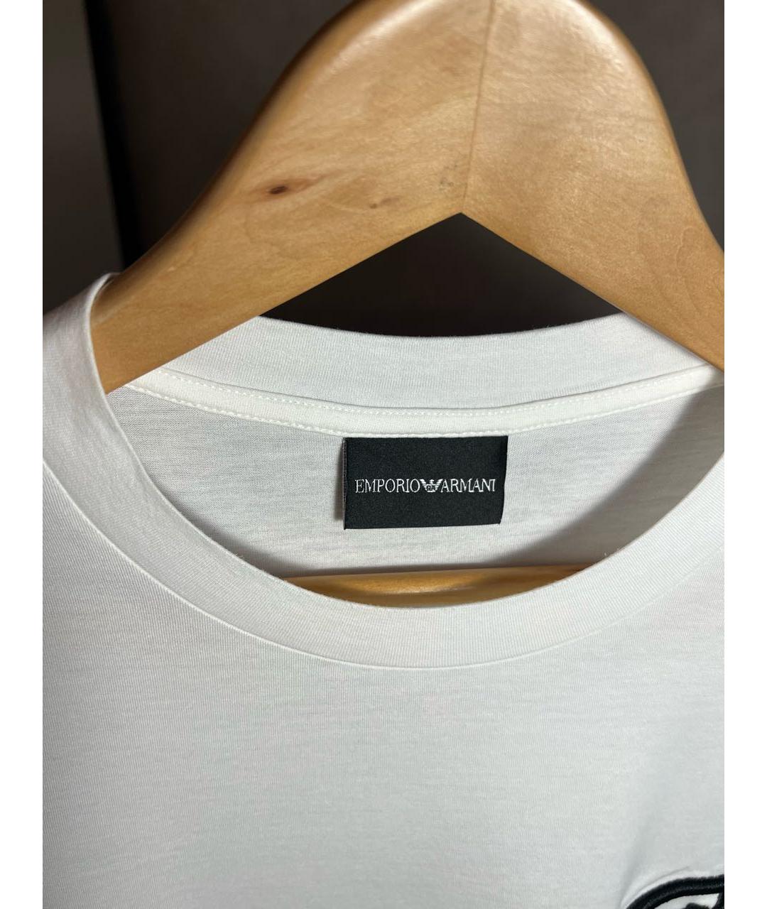 EMPORIO ARMANI Белая хлопковая футболка, фото 8