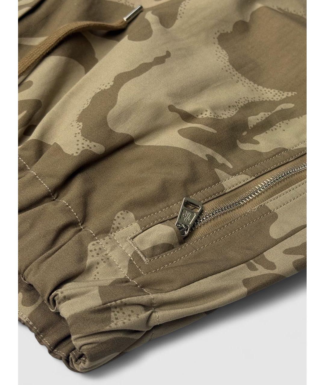 MONCLER Хаки хлопковые шорты, фото 4