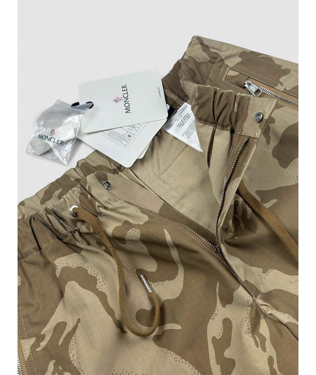 MONCLER Хаки хлопковые шорты, фото 3