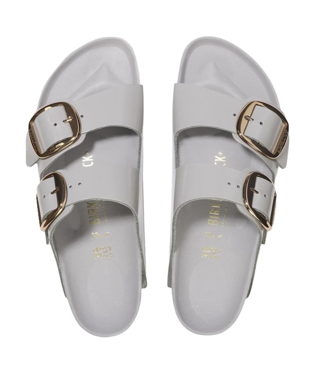 BIRKENSTOCK Серые кожаные сандалии, фото 5