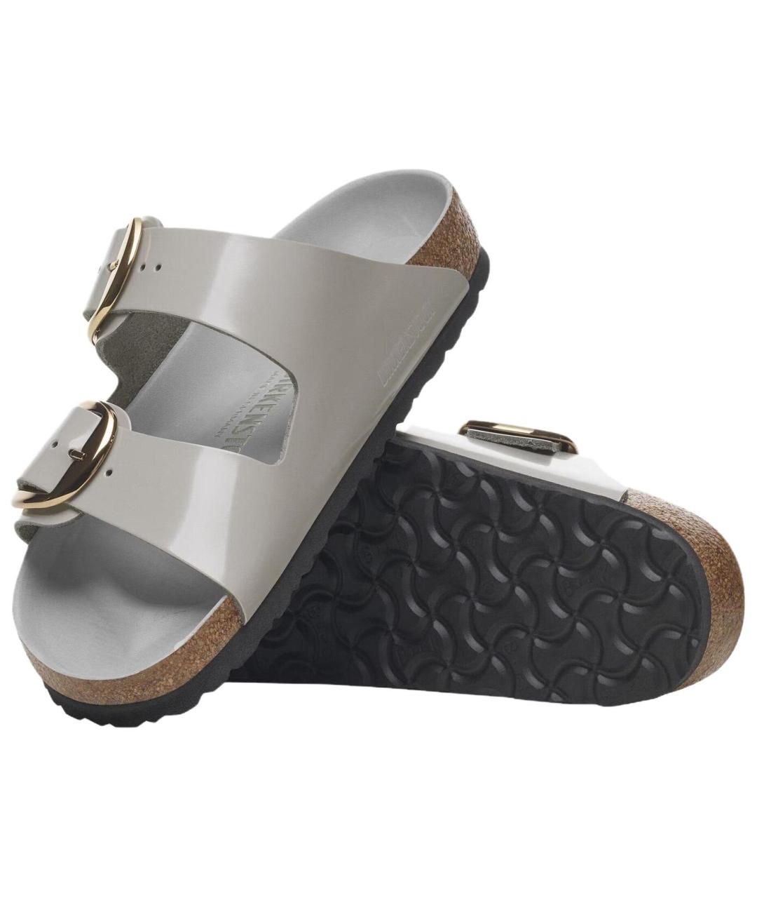 BIRKENSTOCK Серые кожаные сандалии, фото 6