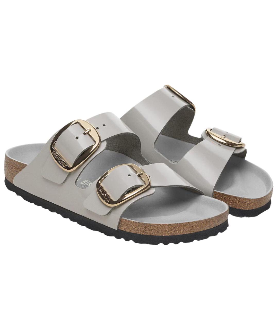 BIRKENSTOCK Серые кожаные сандалии, фото 4
