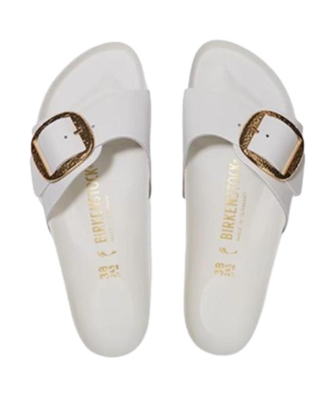 BIRKENSTOCK Белые кожаные сандалии, фото 3