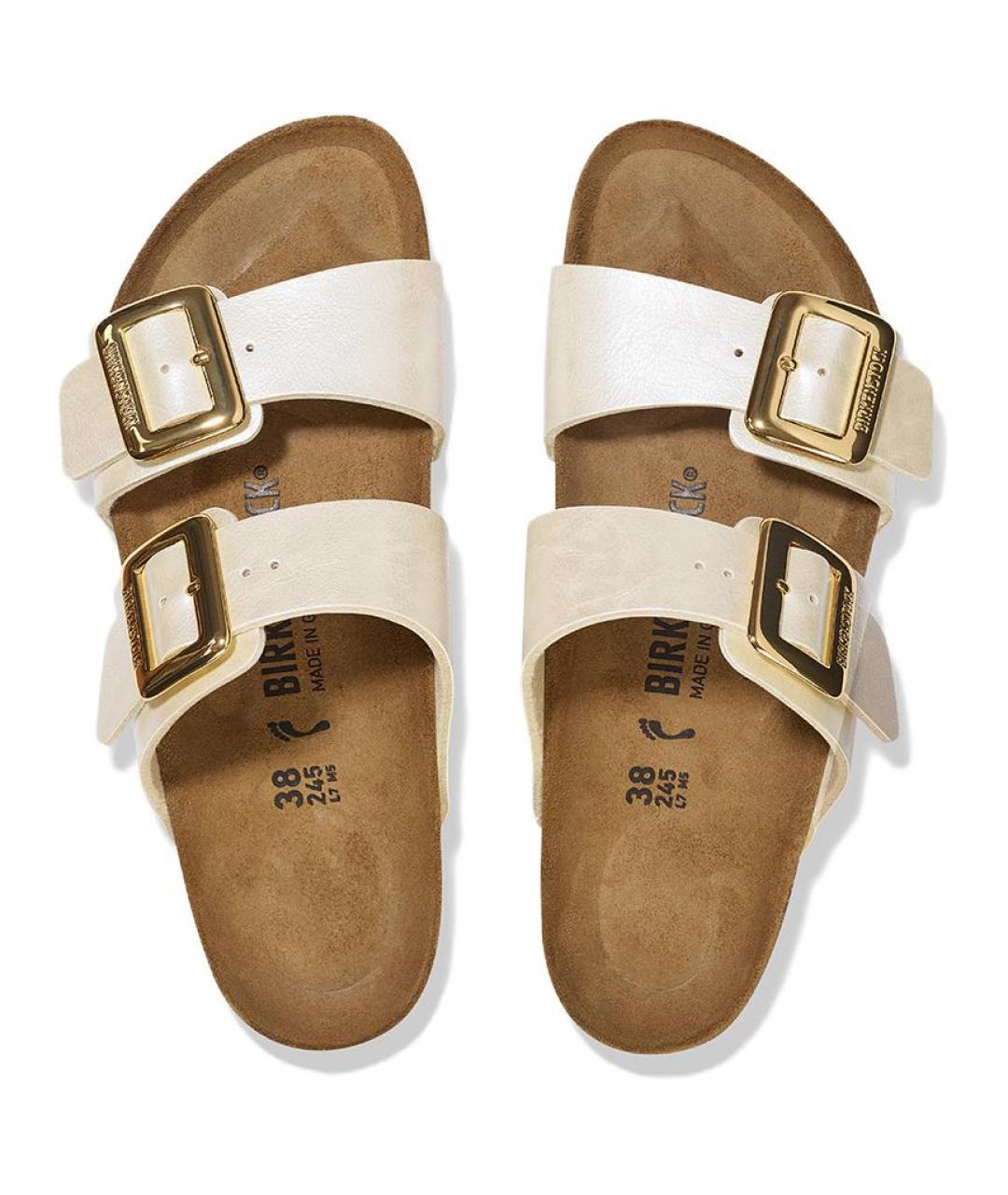 BIRKENSTOCK Белые кожаные сандалии, фото 3