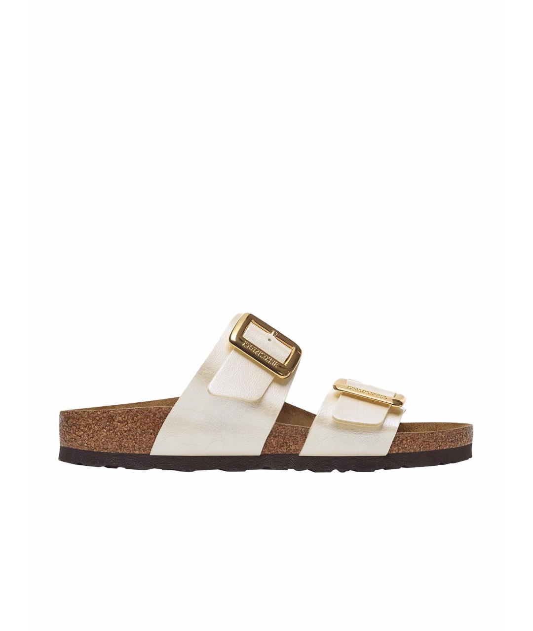 BIRKENSTOCK Белые кожаные сандалии, фото 1