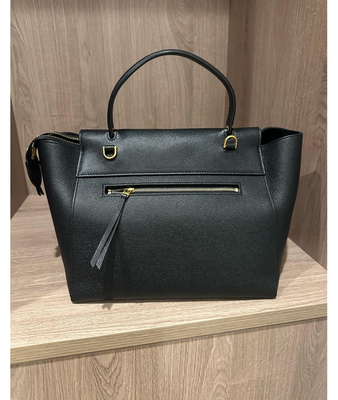 CELINE Черная кожаная сумка с короткими ручками, фото 2