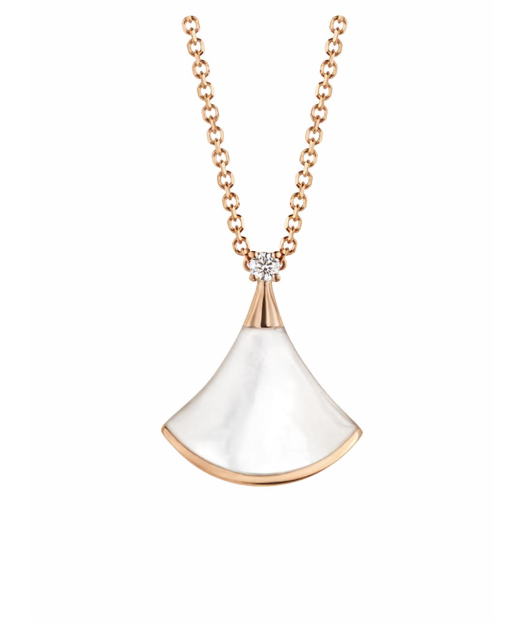 BVLGARI Белая подвеска из розового золота, фото 1