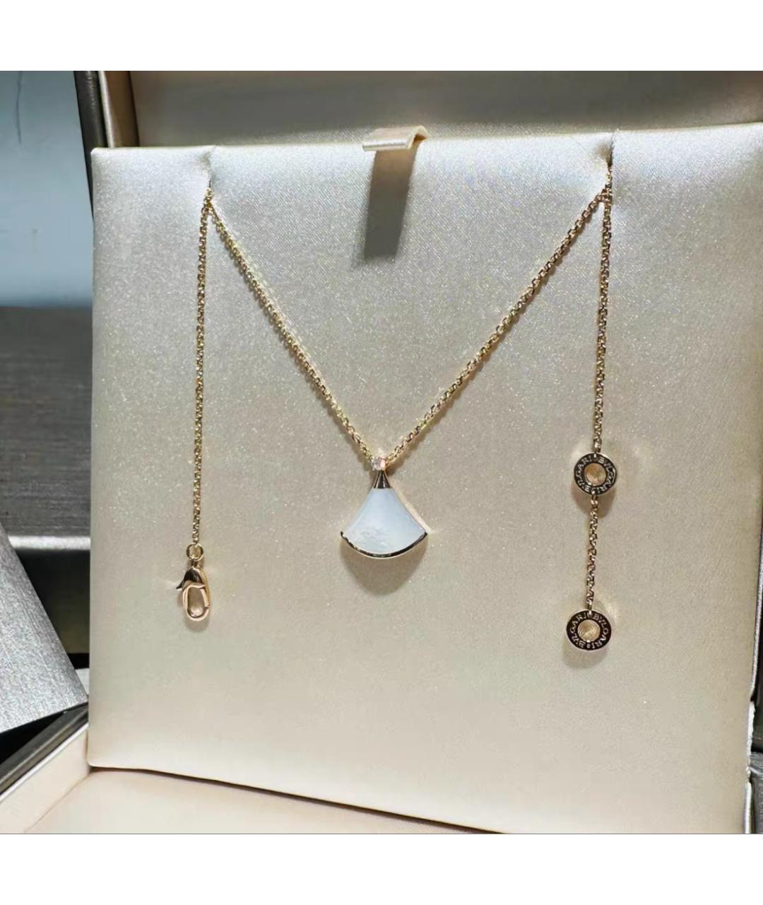 BVLGARI Белая подвеска из розового золота, фото 5