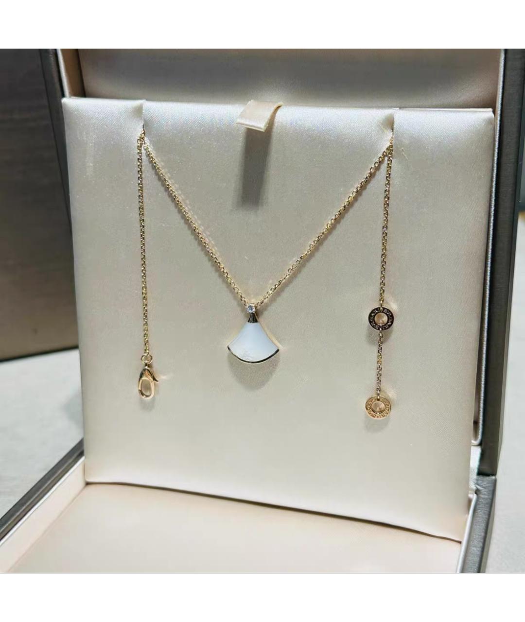 BVLGARI Белая подвеска из розового золота, фото 3