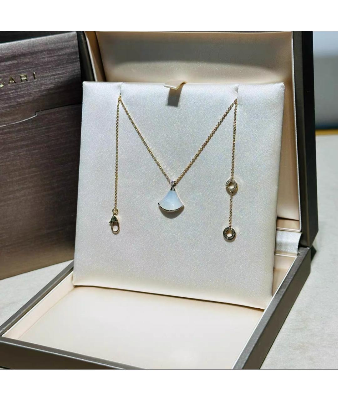 BVLGARI Белая подвеска из розового золота, фото 2