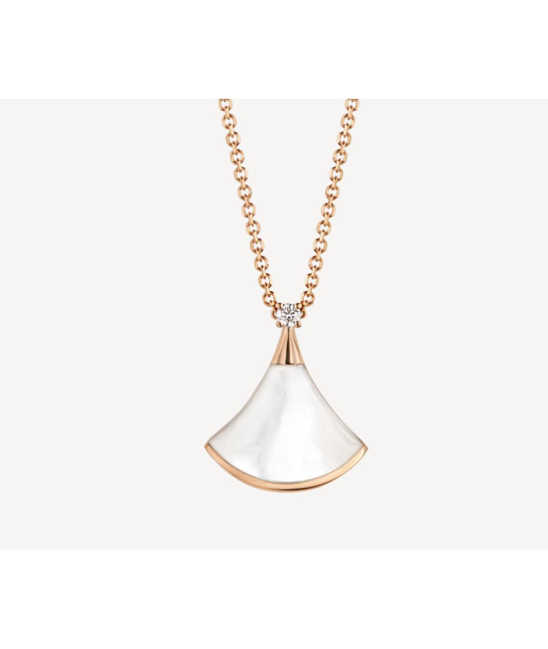 BVLGARI Белая подвеска из розового золота, фото 6