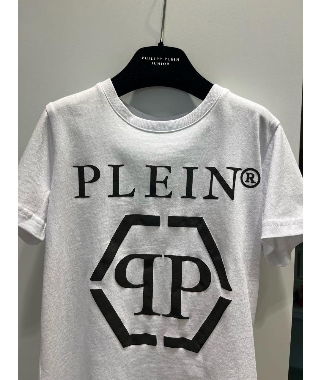 PHILIPP PLEIN Белая хлопковая детская футболка, фото 3