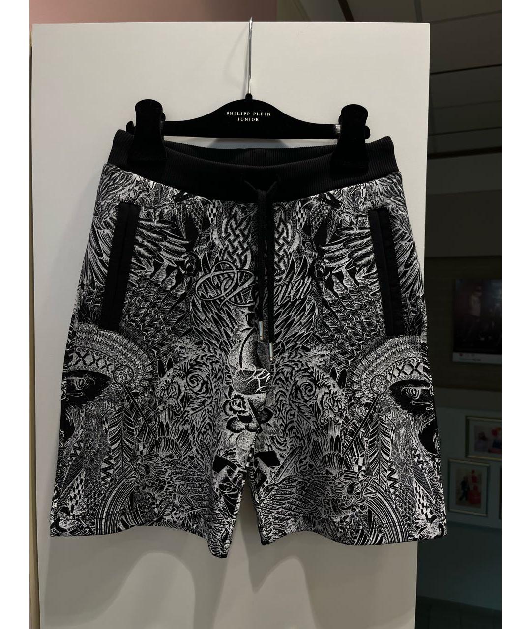 PHILIPP PLEIN Черные хлопковые детские шорты, фото 6