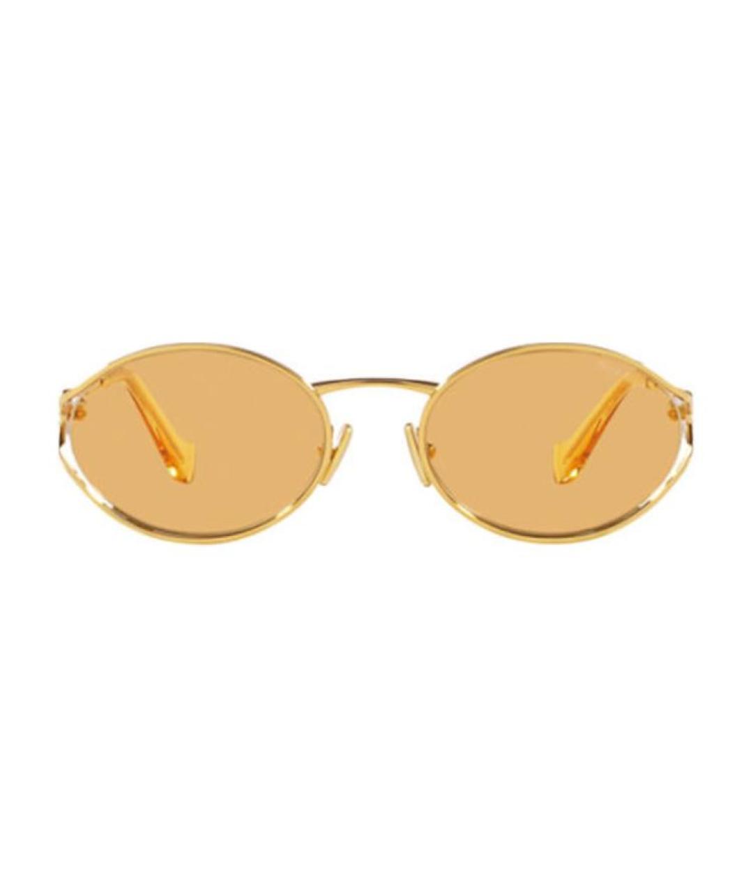 MIU MIU Золотые металлические солнцезащитные очки, фото 2