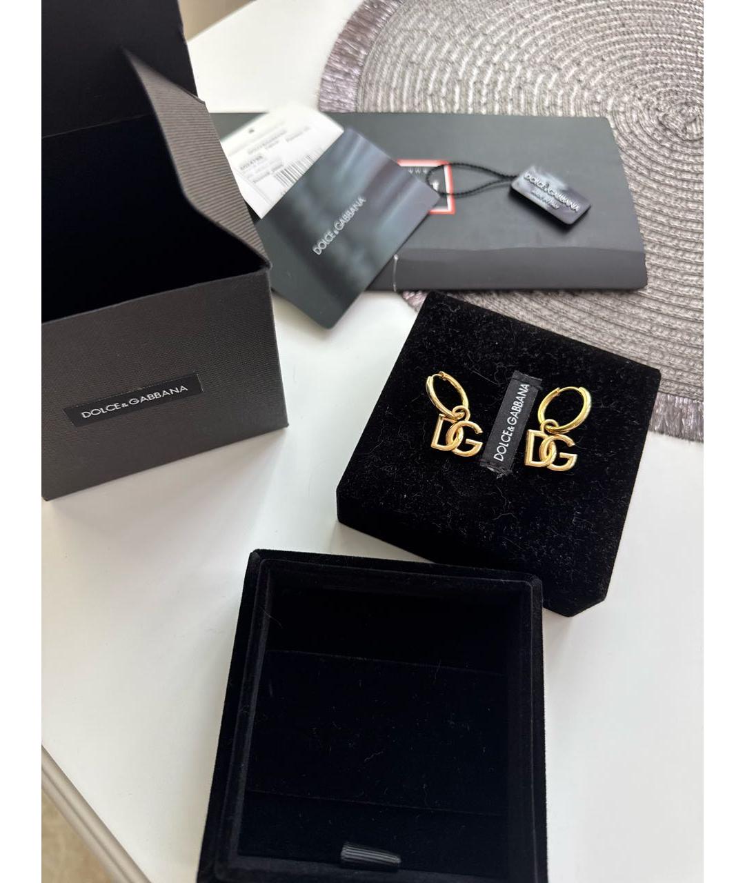 DOLCE&GABBANA Золотые латунные серьги, фото 2