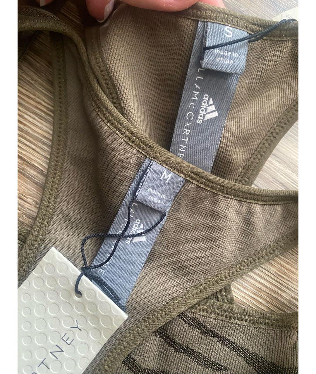 ADIDAS BY STELLA MCCARTNEY Хаки хлопко-эластановая майка, фото 8