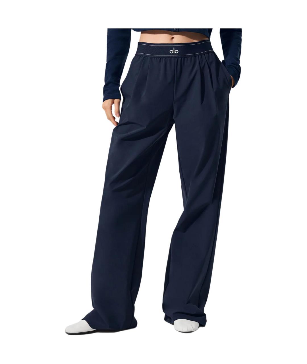 ALO YOGA Синие прямые брюки, фото 4