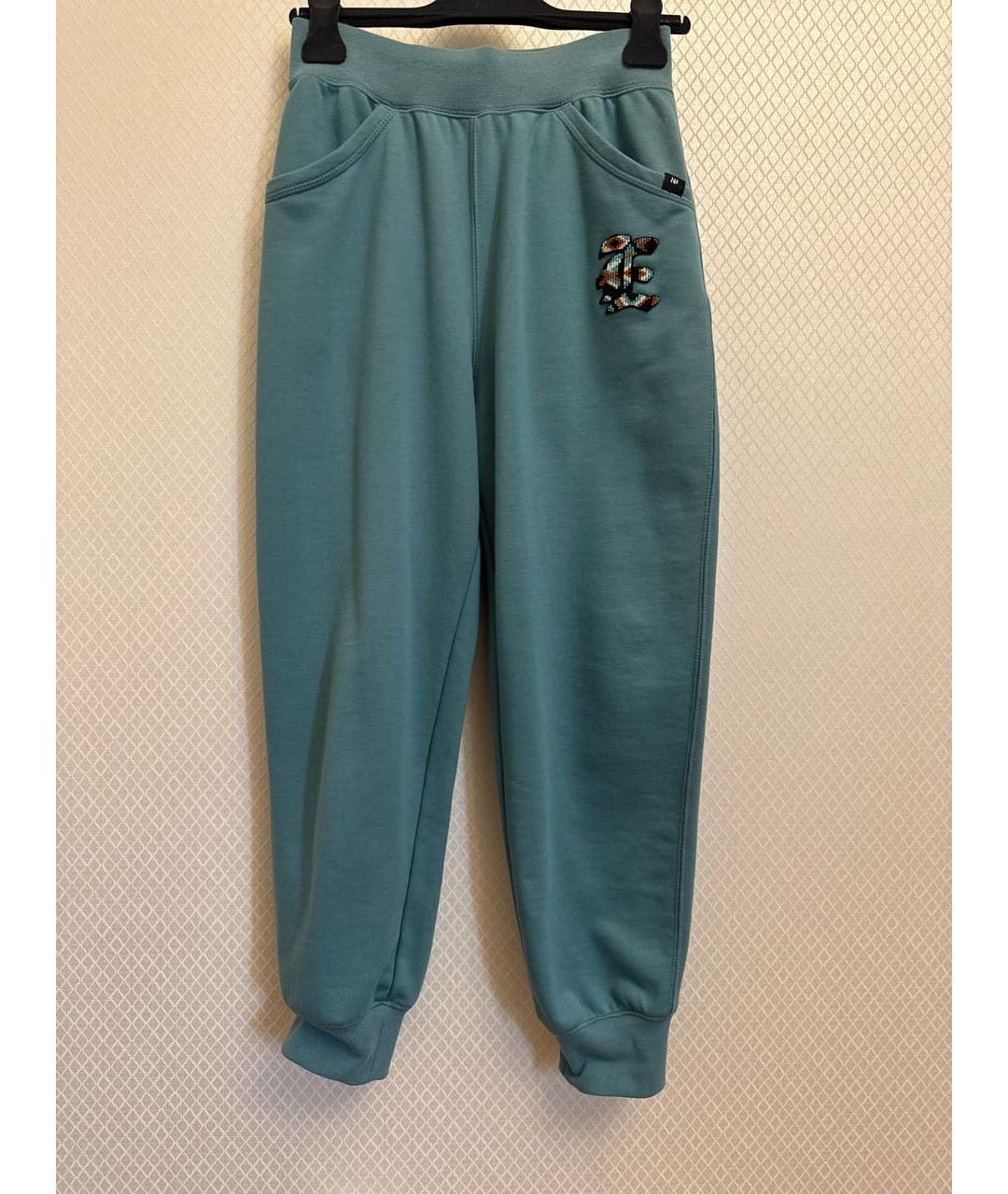 ERMANNO SCERVINO Бирюзовый хлопковый костюм с брюками, фото 2