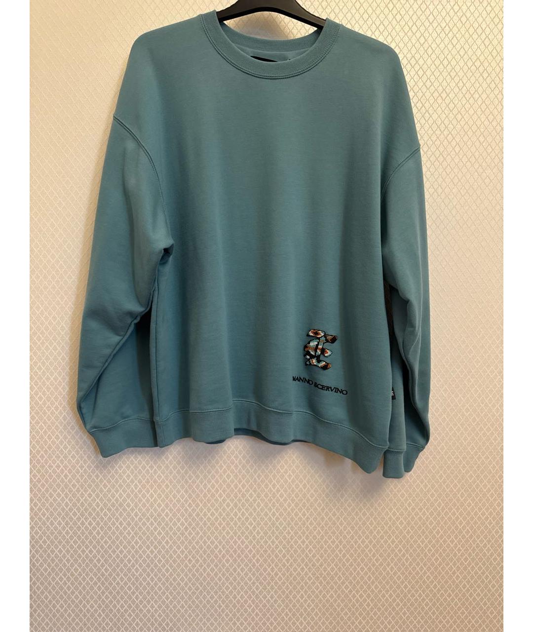 ERMANNO SCERVINO Бирюзовый хлопковый костюм с брюками, фото 3