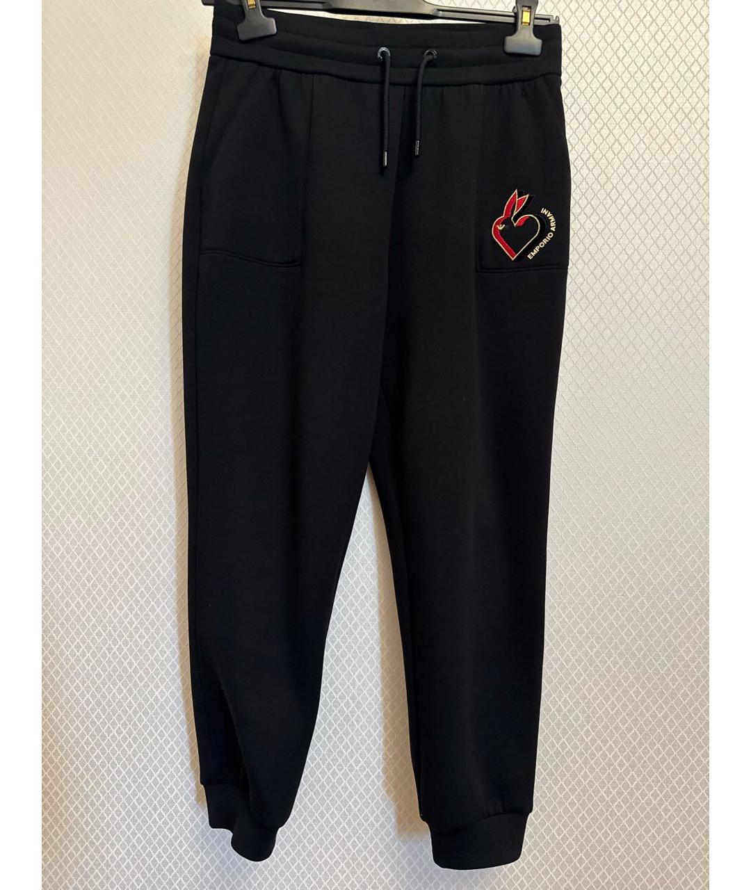 EMPORIO ARMANI Черный хлопко-эластановый костюм с брюками, фото 2