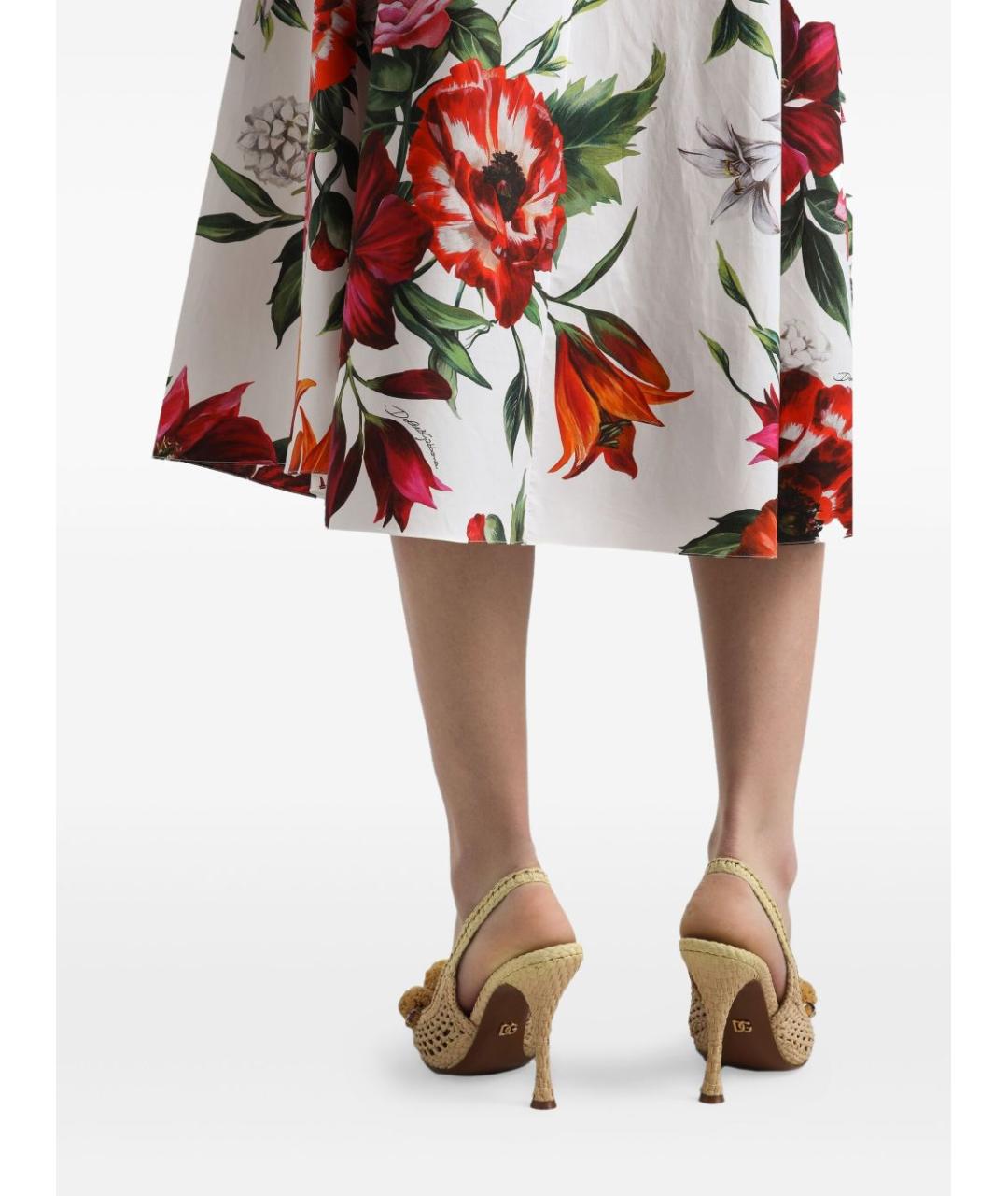 DOLCE&GABBANA Мульти хлопковая юбка миди, фото 2
