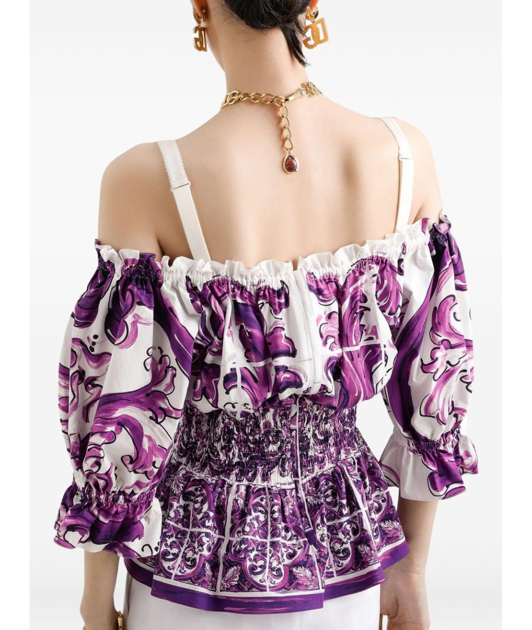 DOLCE&GABBANA Фиолетовая хлопковая блузы, фото 4