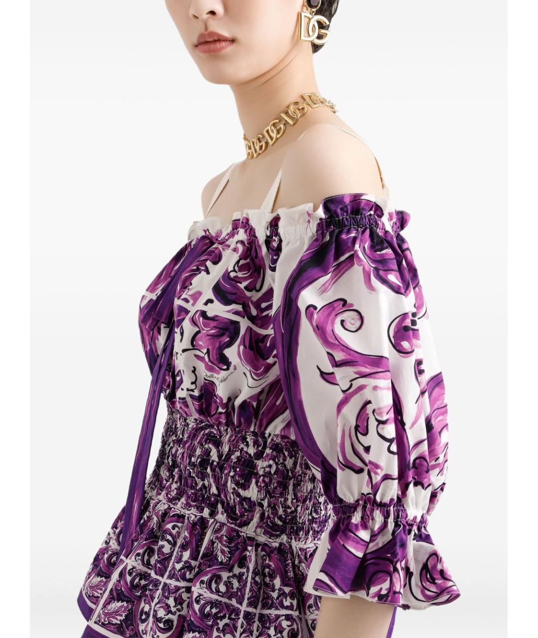 DOLCE&GABBANA Фиолетовая хлопковая блузы, фото 3