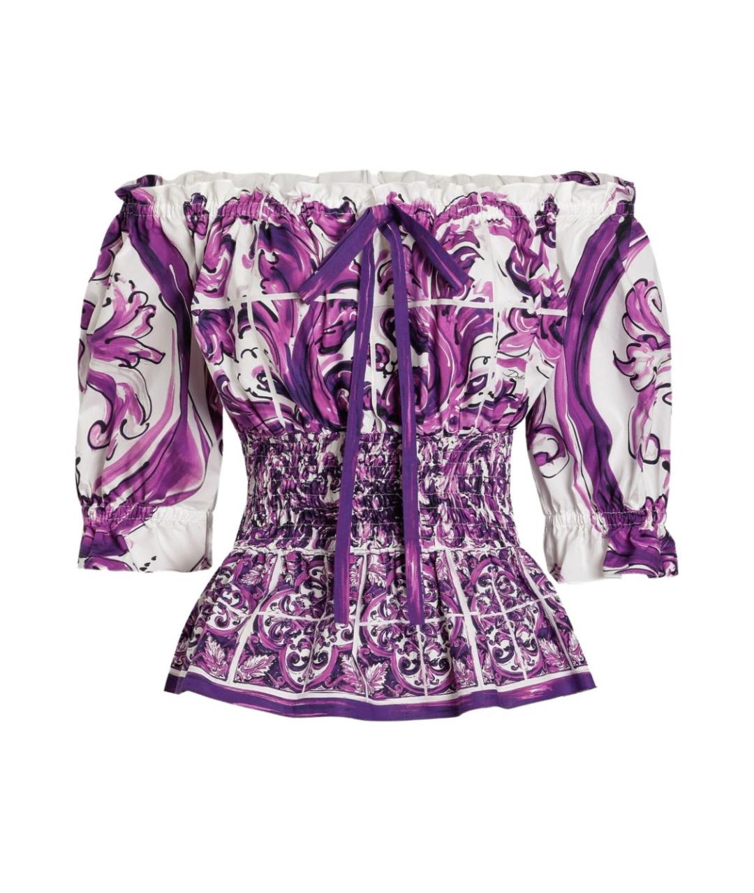 DOLCE&GABBANA Фиолетовая хлопковая блузы, фото 1