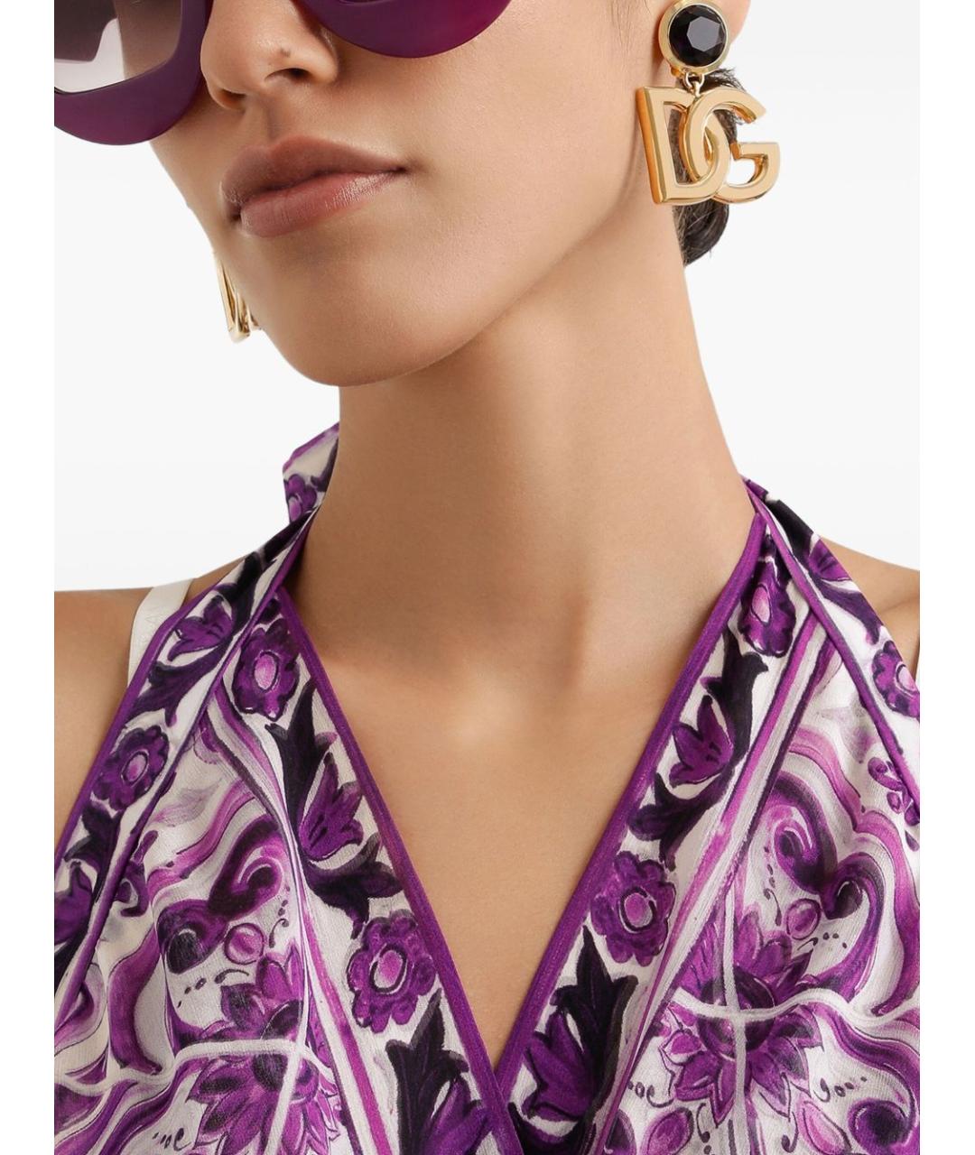 DOLCE&GABBANA Золотые металлические серьги, фото 3