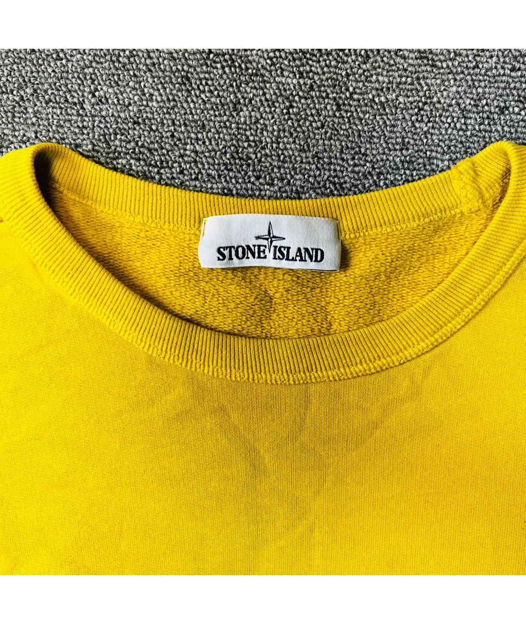 STONE ISLAND Желтый хлопковый джемпер / свитер, фото 3