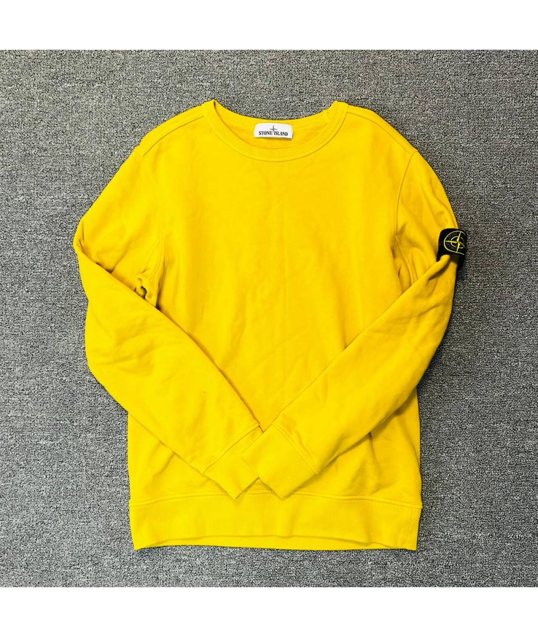 STONE ISLAND Желтый хлопковый джемпер / свитер, фото 7
