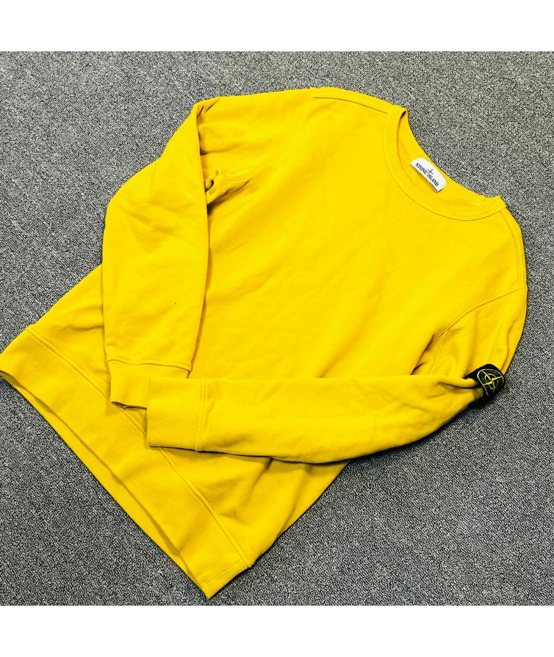 STONE ISLAND Желтый хлопковый джемпер / свитер, фото 6