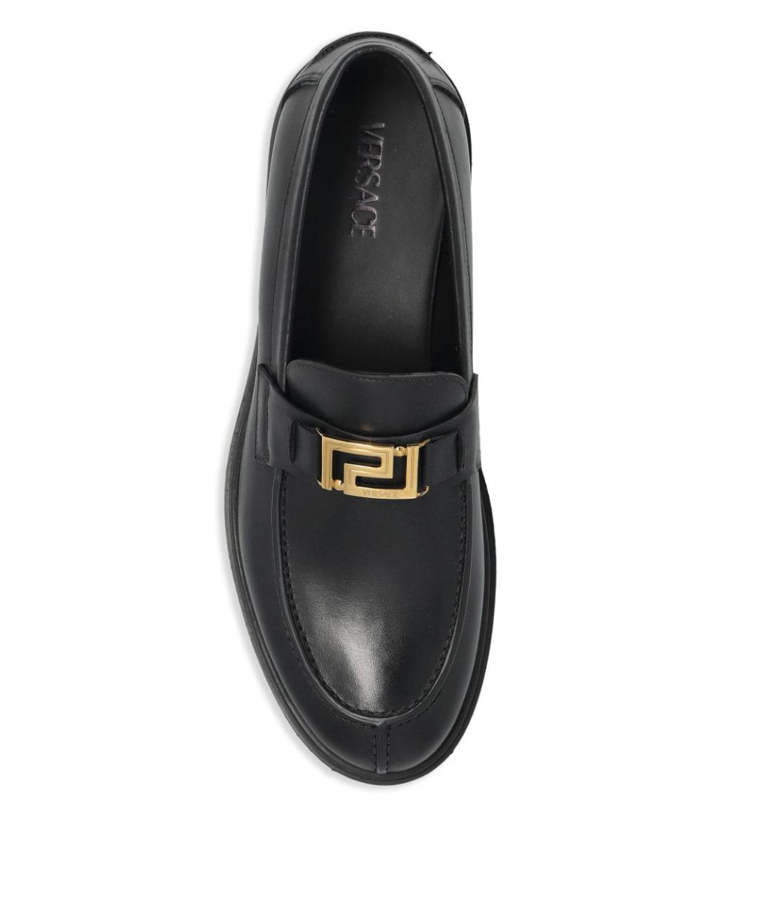VERSACE Черные кожаные лоферы, фото 5