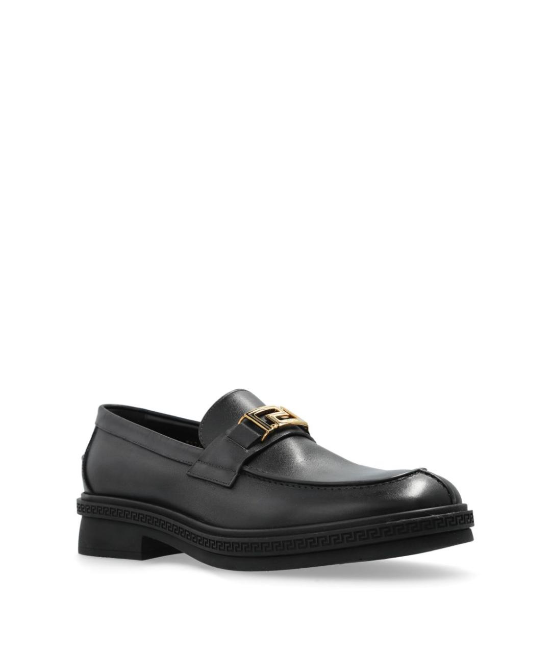 VERSACE Черные кожаные лоферы, фото 3