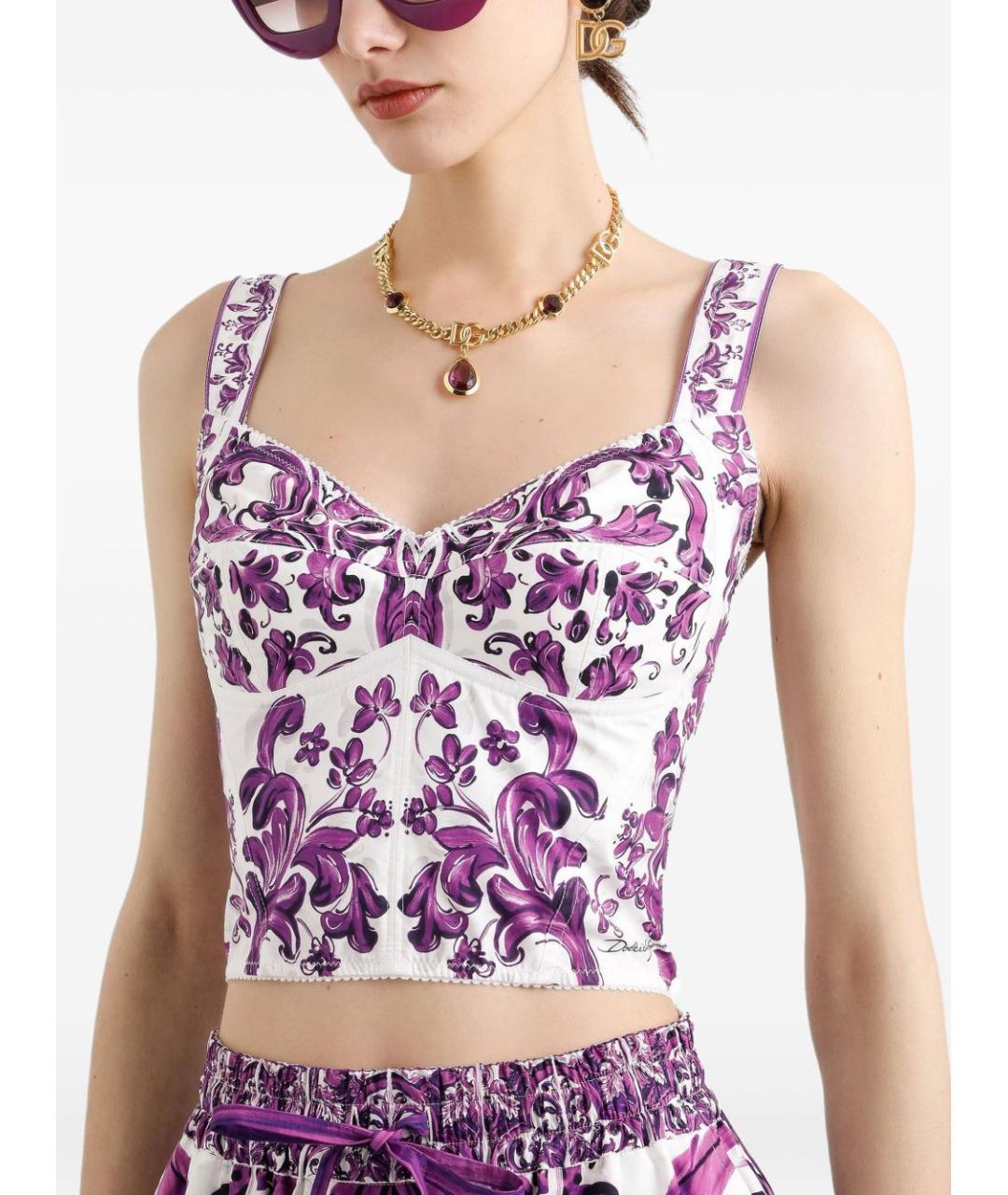 DOLCE&GABBANA Фиолетовый хлопковый корсет, фото 2