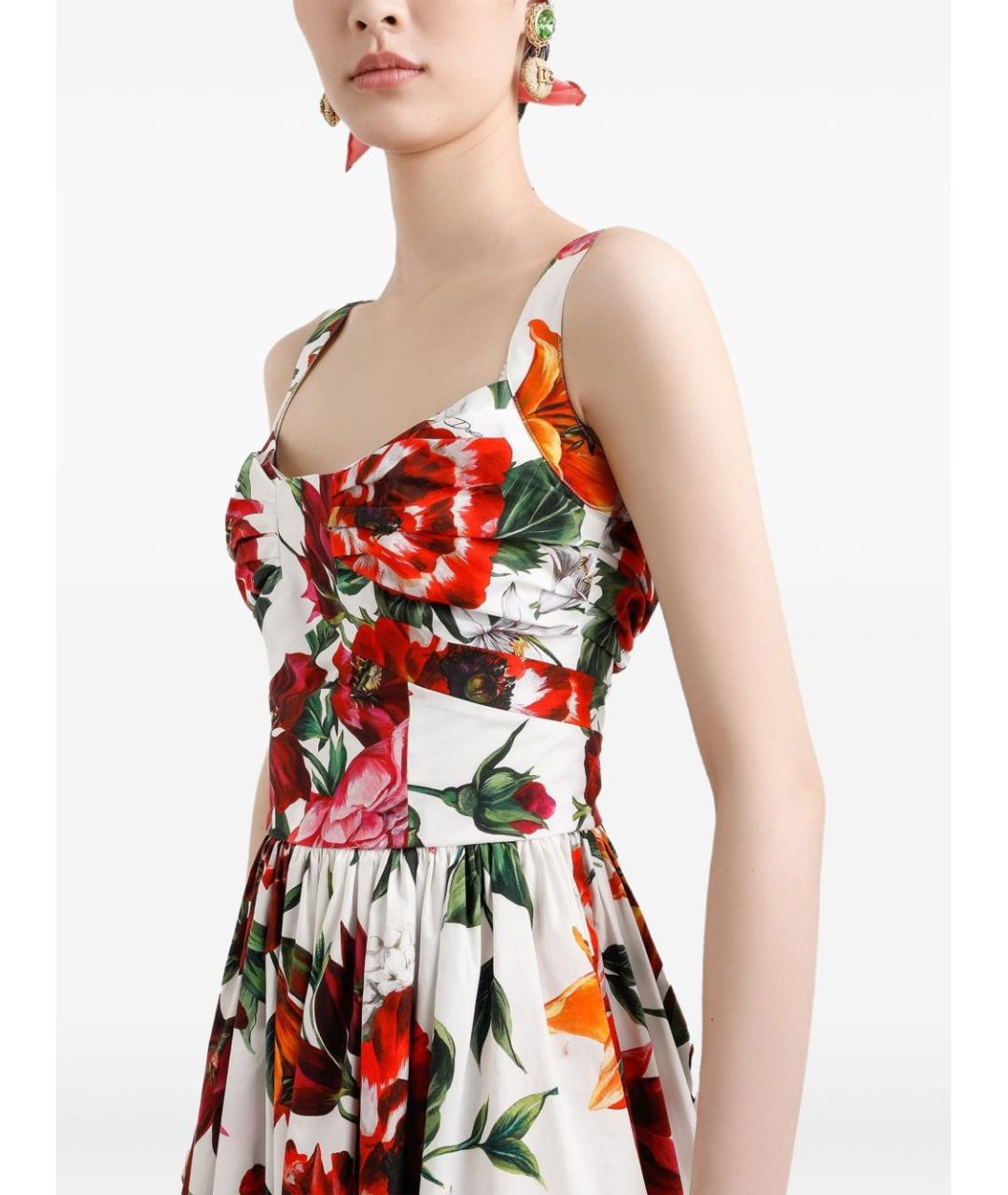 DOLCE&GABBANA Мульти хлопковое повседневное платье, фото 3