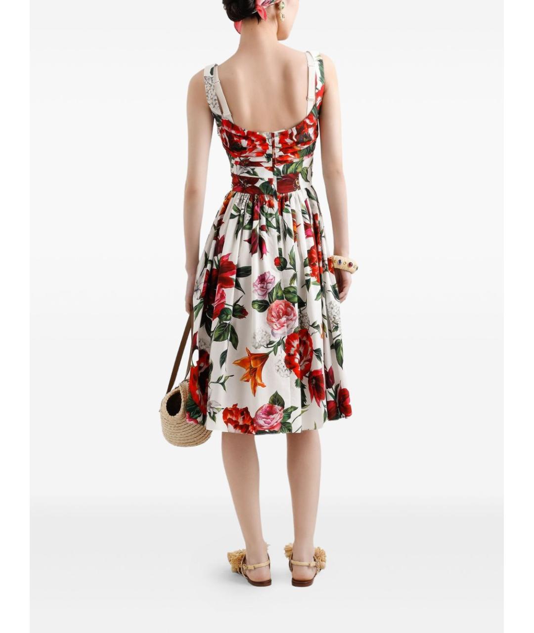 DOLCE&GABBANA Мульти хлопковое повседневное платье, фото 4
