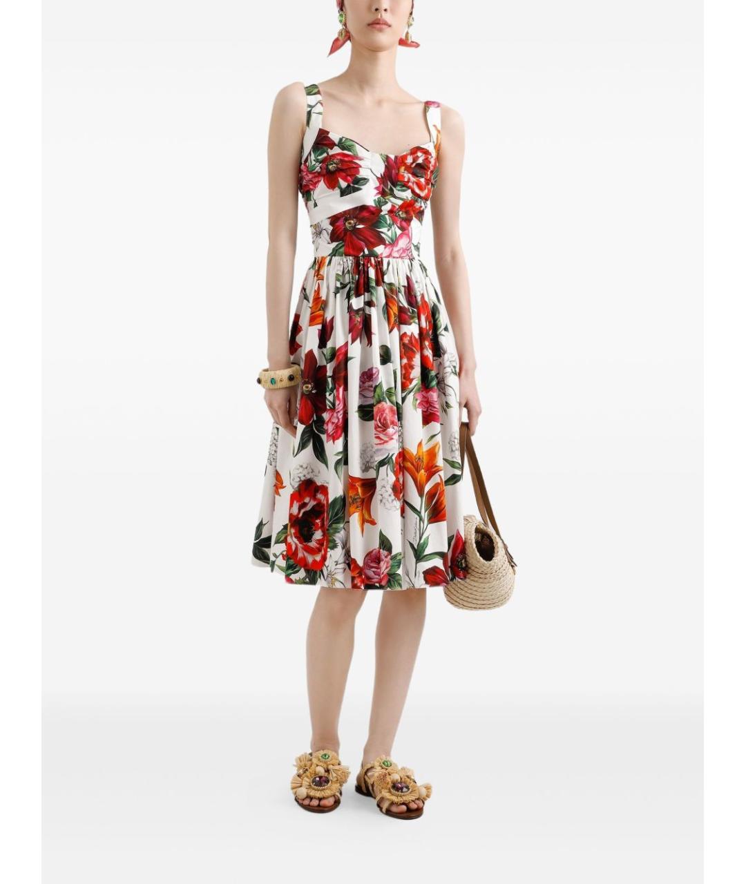 DOLCE&GABBANA Мульти хлопковое повседневное платье, фото 2
