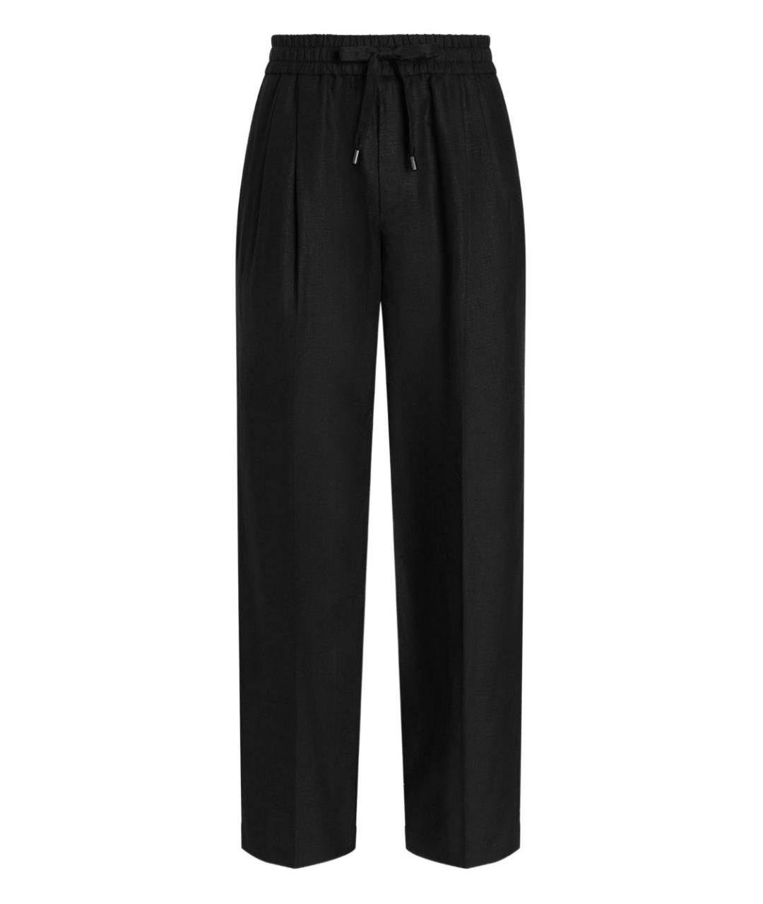 DOLCE&GABBANA Черные льняные повседневные брюки, фото 1