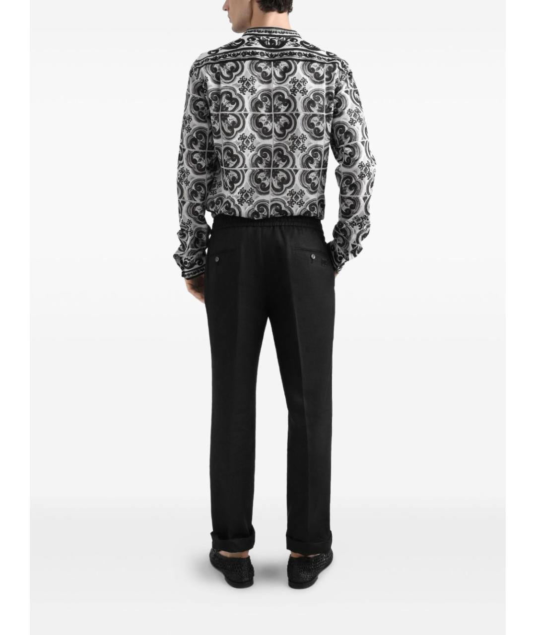 DOLCE&GABBANA Черные льняные повседневные брюки, фото 4