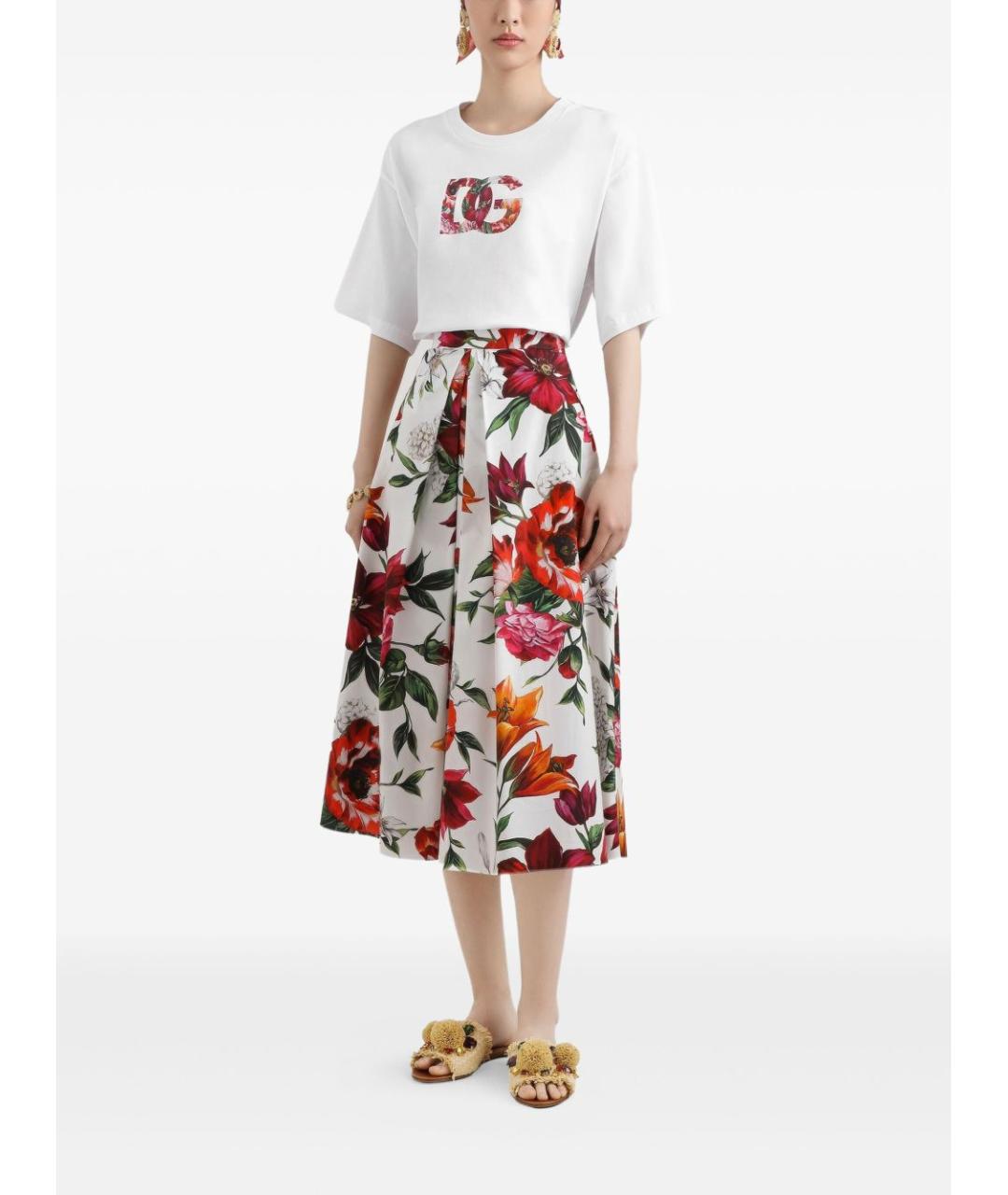 DOLCE&GABBANA Белая хлопковая футболка, фото 5