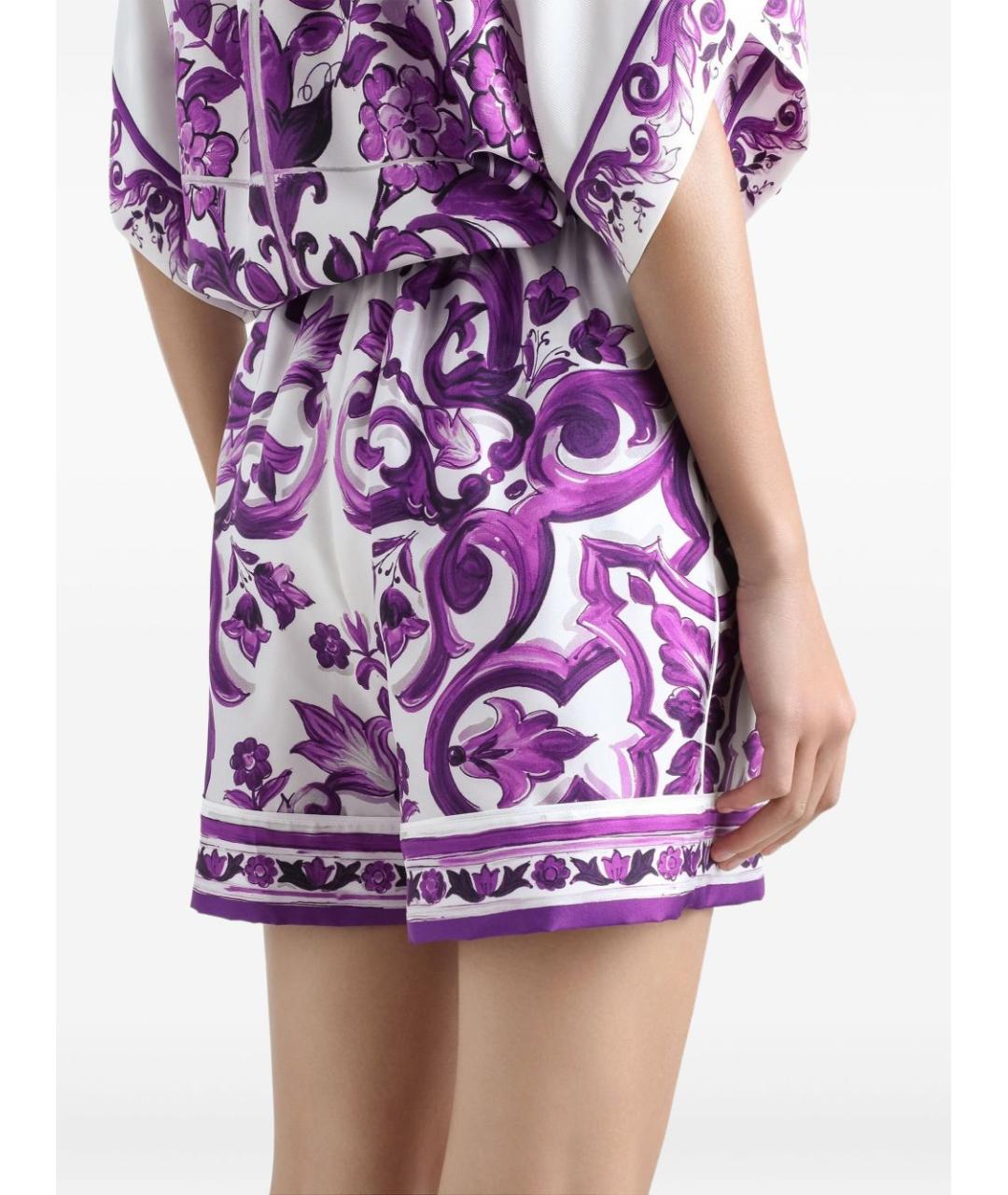 DOLCE&GABBANA Фиолетовые шелковые шорты, фото 4