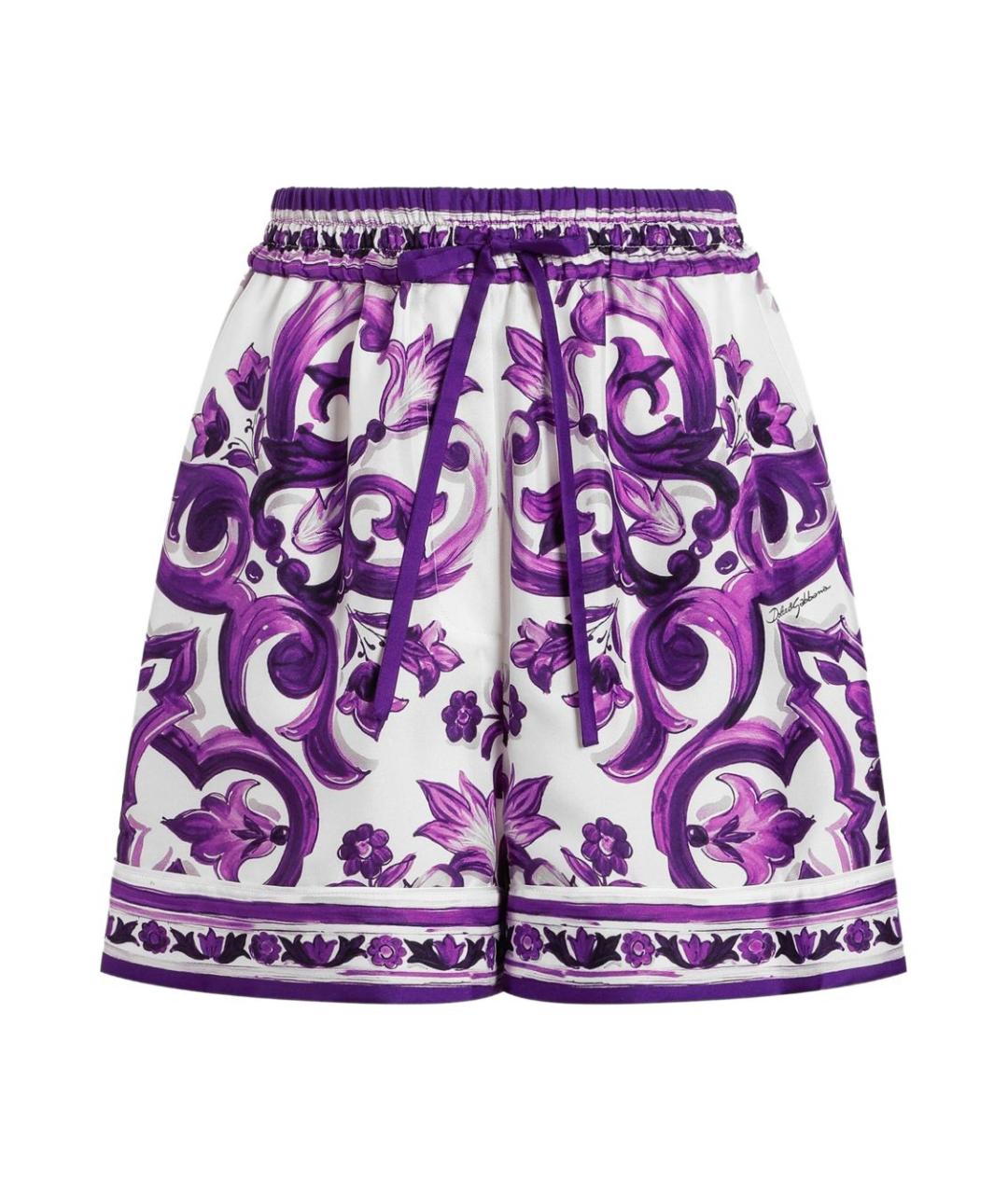 DOLCE&GABBANA Фиолетовые шелковые шорты, фото 1