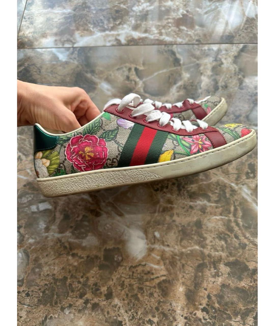 GUCCI Мульти кожаные кроссовки, фото 4